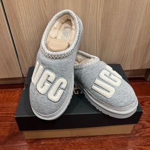 BNIB UGG Men Tasman Fur Jersey Cozy Slippers Shoes Grey